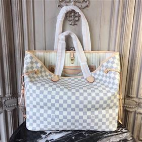 LV Louis Vuitton Monogram Neverfull 40 GM Handbag N41360 Damier Bag White 6629