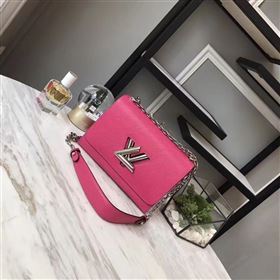 M41869 LV Louis Vuitton Twist MM Chain Bag Epi Leather Handbag Rose 6740