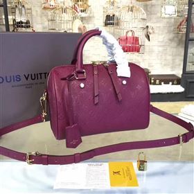 M40792 LV Louis Vuitton Speedy 30 25 Bag Monogram Real Leather Handbag Maroon 6746