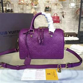 M40792 LV Louis Vuitton Speedy 30 25 Bag Monogram Real Leather Handbag Purple 6748