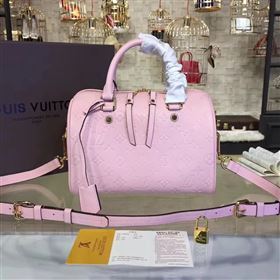 M40792 LV Louis Vuitton Speedy 30 25 Bag Monogram Real Leather Handbag Pink 6749