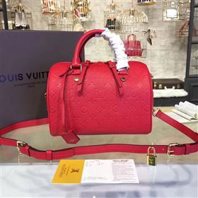 M40792 LV Louis Vuitton Speedy 30 25 Bag Monogram Real Leather Handbag Red 6750