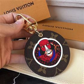 LV Louis Vuitton Monogram illustre Kabuki Bag Charm and Key Holder Brown MP1949 6763