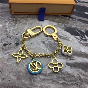 LV Louis Vuitton Colorline Chain Bag Charm and Key Holder Blue M64526 6768