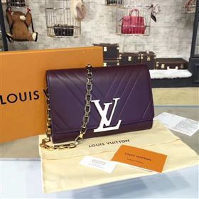 M54230 LV Louis Vuitton Chain Louise Handbag Real Leather Shoulder Bag Wine 6780