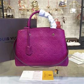 LV Louis Vuitton Montaigne Handbag Monogram Real Leather Tote Bag Purple M41048 6785