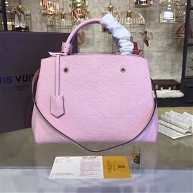 LV Louis Vuitton Montaigne Handbag Monogram Real Leather Tote Bag Light Pink M41048 6787
