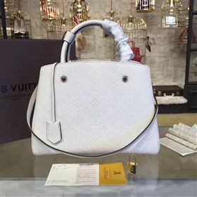 LV Louis Vuitton Montaigne Handbag Monogram Real Leather Tote Bag White M44061 6790
