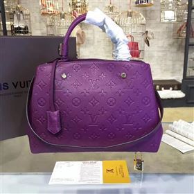 LV Louis Vuitton Montaigne Handbag Monogram Real Leather Tote Bag Violet M41048 6792