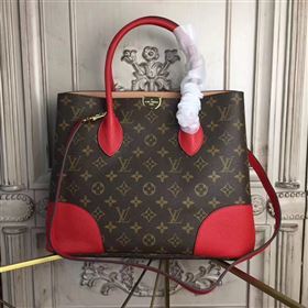 LV Louis Vuitton Flandrin Tote Handbag Monogram Leather Bag Red M41596 6798