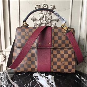 N64416 LV Louis Vuitton Damier Bond Street Bag Real Leather Handbag Maroon 6701