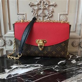 M43713 LV Louis Vuitton Monogram Saint Placide Chain Bag Real Leather Handbag Red 6703
