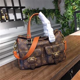 M43481 LV Louis Vuitton Manhattan Bag Monogram Tote Handbag Orange 6719