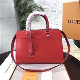 LV Louis Vuitton Vaneau MM Handbag Epi Leather Tote Bag M51246 Red 6854