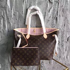 LV Louis Vuitton Neverfull 32 MM Handbag Monogram Cabas Bag M40995 Pink 6857