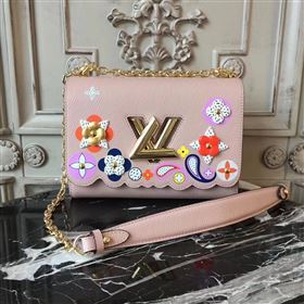 LV Louis Vuitton Twist MM Bag Monogram Chain Epi Leather Handbag M50282 Pink 6875