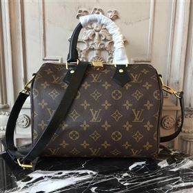 LV Louis Vuitton Speedy 25 Handbag Monogram Shoulder Bag M41113 Black 6877