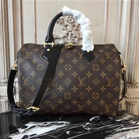 LV Louis Vuitton Speedy 30 Handbag Monogram Shoulder Bag M41112 Black 6878