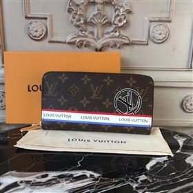 LV Men Louis Vuitton Zippy Wallet Purse Monogram Handbag Bag N60015 Brown 6884