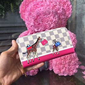 N60058 LV Louis Vuitton Zippy Wallet Purse Damier Giraffe Bag White 6888