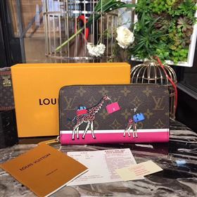 M62085 LV Louis Vuitton Zippy Wallet Purse Bag Monogram Giraffe Handbag Brown 6890