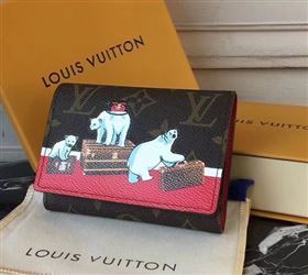 M62090 LV Louis Vuitton Victorine Wallet Purse Monogram Polar bear Handbag Red 6892