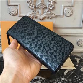 M60915 LV Louis Vuitton Clemence Wallet Purse Epi Leather Bag Black 6895