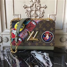 M43497 LV Louis Vuitton Twist MM Handbag Monogram Kabuki Shoulder Bag Brown 6897