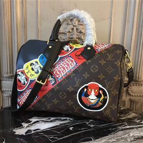 M41047 LV Louis Vuitton Speedy 30 Handbag Monogram Kabuki Bag Black 6899
