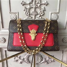 M41731 LV Louis Vuitton Victoire Chain Handbag Monogram Leather Shoulder Bag Red 6803