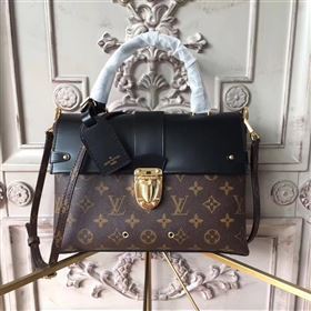 LV Louis Vuitton One handle Handbag Monogram Leather Shoulder Bag Black M43125 6806