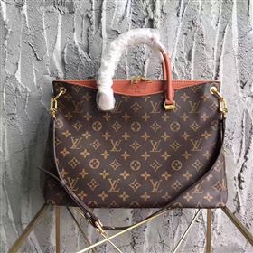 LV Louis Vuitton Pallas Tote Handbag Monogram Shoulder Bag Orange M41175 6815