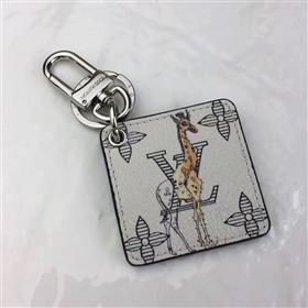 Louis Vuitton LV Square Animal Bag Charm and Key Holder White Giraffe 6943
