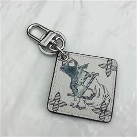 Louis Vuitton LV Square Animal Bag Charm and Key Holder White Cow 6945