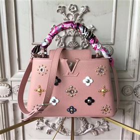 Louis Vuitton LV Capucines BB Mechanical Flowers Handbag Monogram Bag Pink M54310 6955