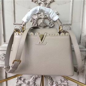 Louis Vuitton LV Capucines PM Handbag Real Leather Shoulder Bag Khaki M54565 6960