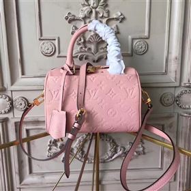 Louis Vuitton LV Speedy 20 Real Leather Handbag Monogram Bag Pink M42394 6974