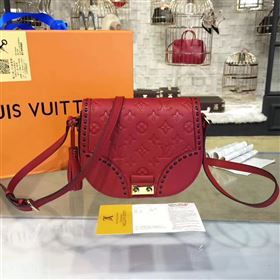 Louis Vuitton LV Junot Real Leather Handbag Shoulder Bag Red M43143 6985