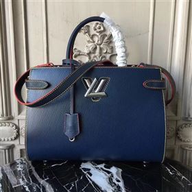 Louis Vuitton LV Twist Tote Handbag Epi Leather Bag Navy M54980 6991