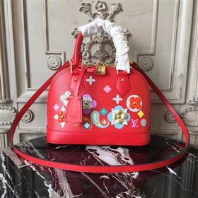 Louis Vuitton LV Alma BB Handbag Monogram Epi Leather Bag Red M53513 6999