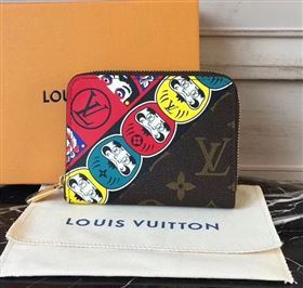 M67250 LV Louis Vuitton Zippy Coin Purse Monogram Kabuki Wallet Bag Brown 6904