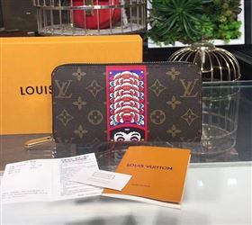 M67258 LV Louis Vuitton Zippy Wallet Purse Monogram Kabuki Bag Brown 6905