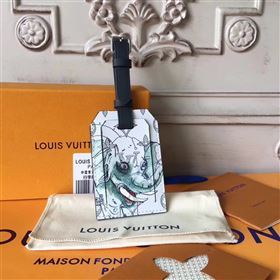 LV Louis Vuitton Monogram Elephant Luggage Tag White 6928