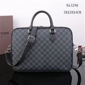 LV Louis Vuitton Dandy Slim Documents Messenger Bag N63298 Damier Graphite Handbag