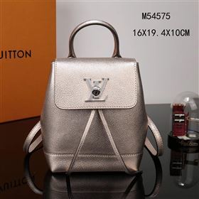 LV Louis Vuitton M54575 Lockme Mini Backpack Real Leather Bag Gold
