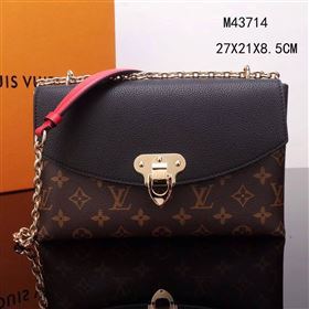 LV Louis Vuitton M43714 Saint Placide Monogram Handbag Leather Bag Black