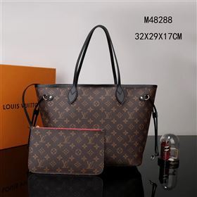 LV Louis Vuitton Neverfull Medium MM Bag M48288 Monogram Handbag