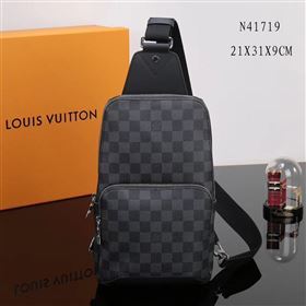 Men LV Louis Vuitton Avenue Shoulder Bag N41719 Damier Graphite Handbag