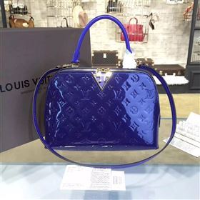 Louis Vuitton LV Melrose Handbag Monogram Patent Leather Bag Blue M42694 7002