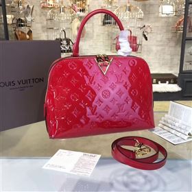 Louis Vuitton LV Melrose Handbag Monogram Patent Leather Bag Red M42694 7003